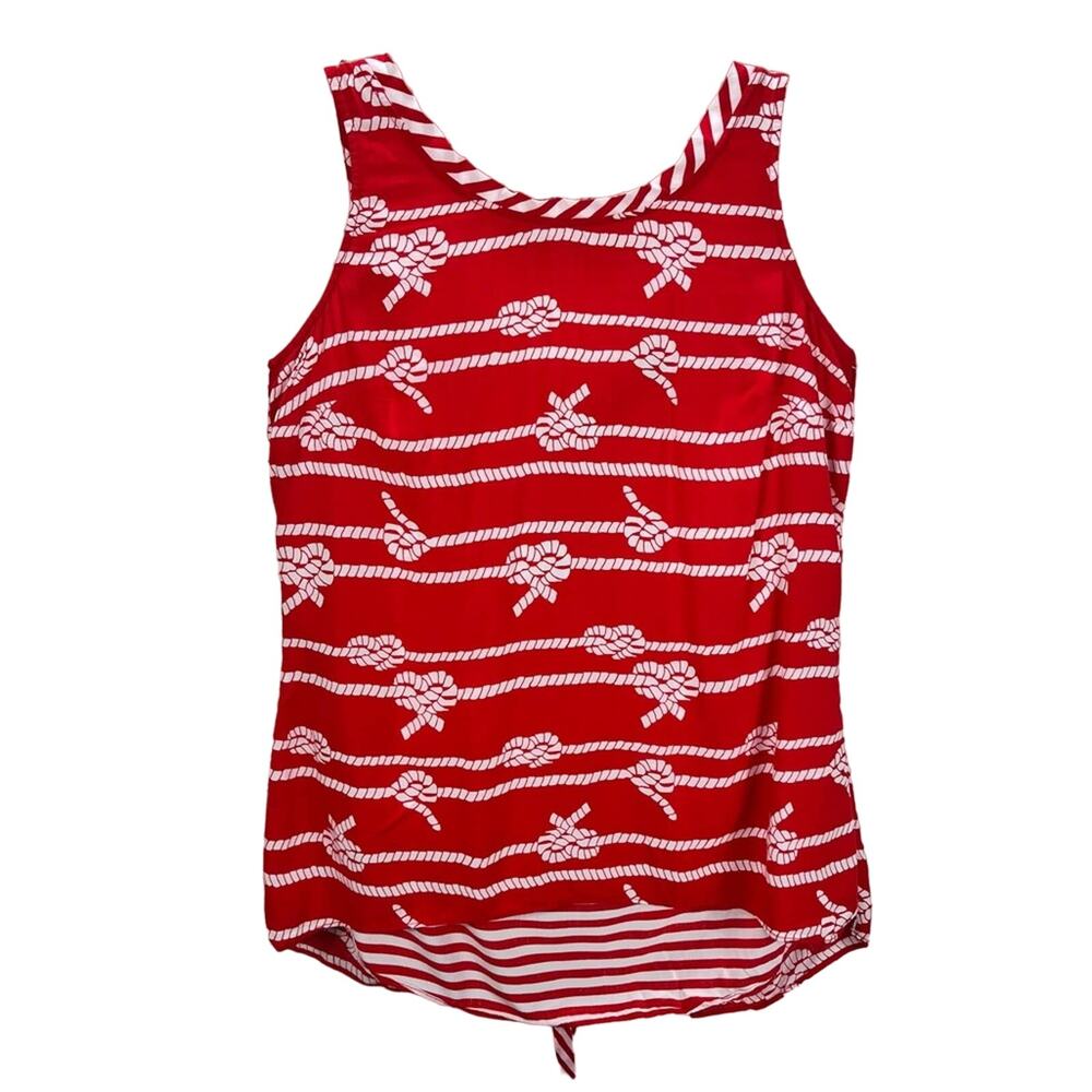 CYNTHIA ROWLEY | Sleeveless Top Nautical Tank Top Red XS